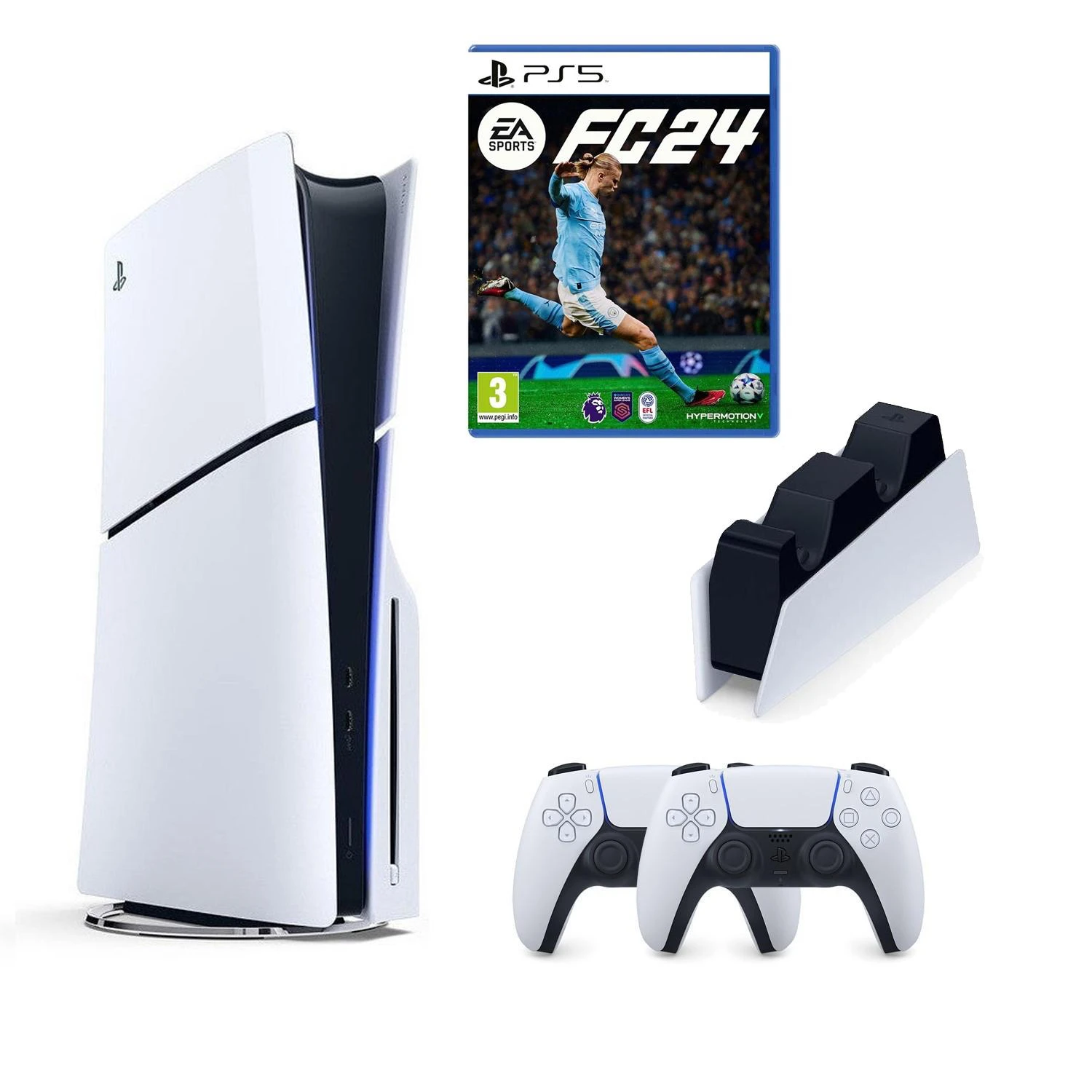 SONY PLAYSTATİON 5 PS5 SLIM CD Lİ + 2.KOL + FC 24 OYUNU + SONY ŞARJ İSTASYONU