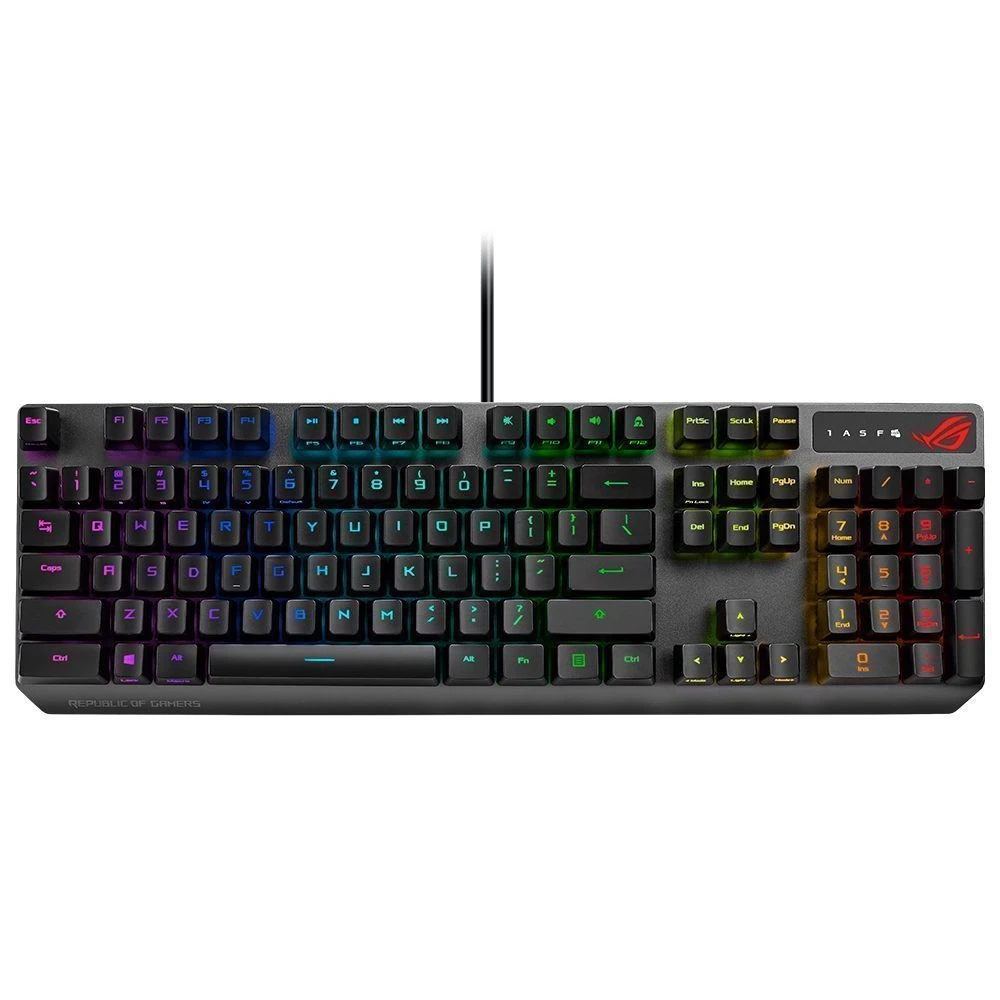 2. EL ASUS ROG STRİX SCOPE RX RGB RED SWITCH KABLOLU MEKANİK OYUNCU KLAVYESİ