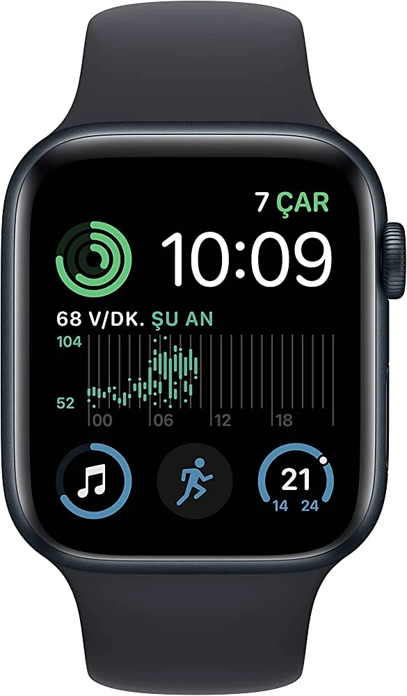 2.EL APPLE WATCH SERİES SE 2. NESİL GPS 44MM GECE YARISI ALÜMİNYUM KASA VE SPOR KORDON