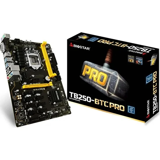 2.EL Biostar TB250-BTC PRO Intel LGA1151P DDR4 Anakart (Toplam 8 Pcı Soketi mevcut)