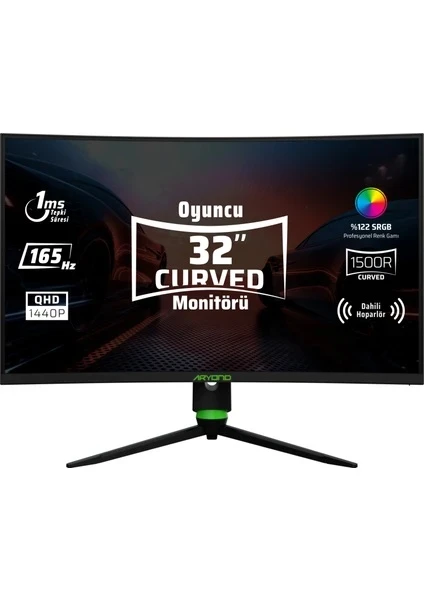 2.EL Monster Aryond A32 V1.3 32" 1 ms 2K Curved 165 Hz Oyuncu Monitörü (3 Ay Garanti)
