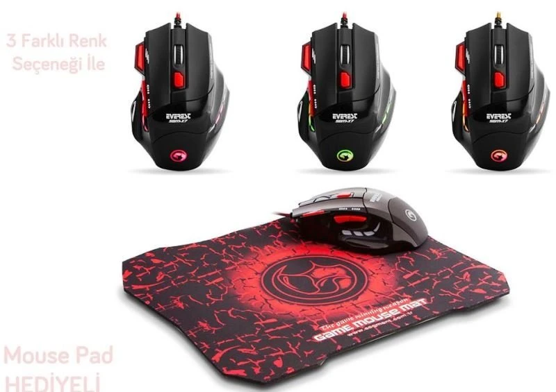 EVEREST SGM-X7 GAMING MOUSE+ MOUSE PAD