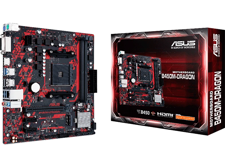 ASUS B450M-DRAGON AMD B450 B450 AM4 DDR4 4400 HDMI DVI M2 USB3.1 MATX ANAKART