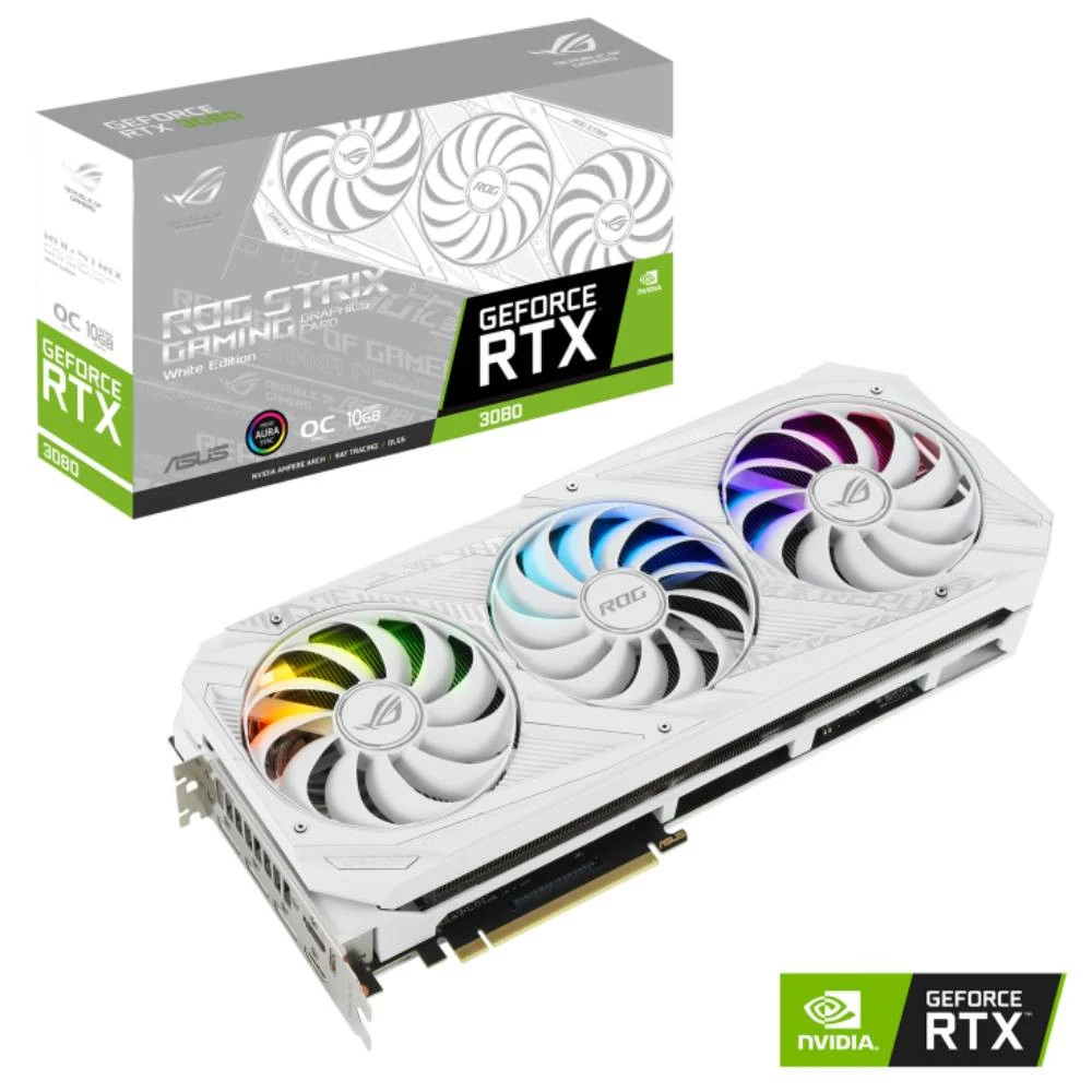 ASUS ROG STRİX GEFORCE RTX 3080 OC WHİTE EDITION 10GB 320 BİT EKRAN KARTI