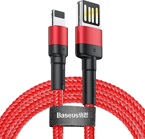 BASEUS CAFULE 2.4 A LİGHTNİNG 1 METRE ŞARJ KABLOSU KIRMIZI KABLO