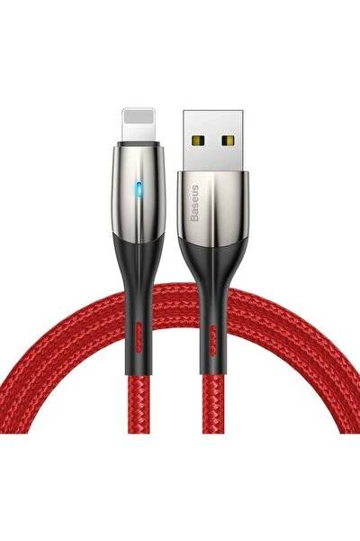 BASEUS HORİZONTAL 2.4A LİGHTNİNG 1 METRE ŞARJ KABLOSU KIRMIZI