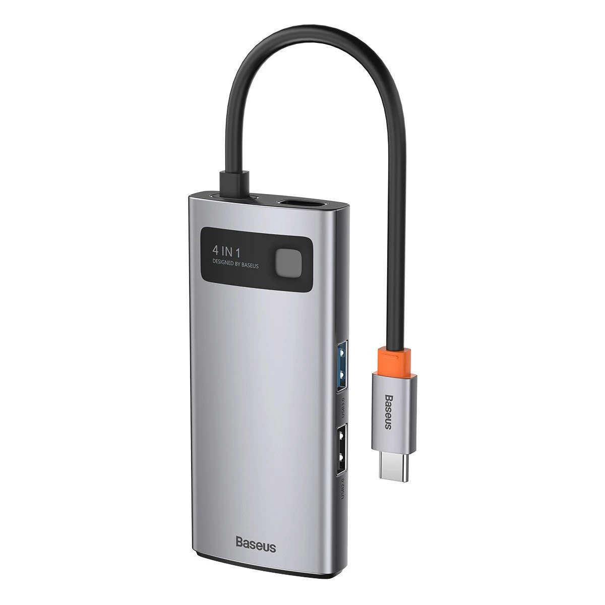 BASEUS METAL GLEAM 4 İN 1 MULTİFONKSİYONAL TYPE-C HUB DOCK STATİON - GRİ