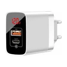 BASEUS MİRROR LAKE CCJMHC-A02 PPS DİJİTAL GÖSTERGE 18W 3.0 HIZLI ŞARJ BEYAZ