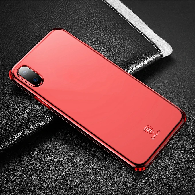 BASEUS ULTRA-SLIM CLEAR TPU PREMİUM CASE IPHONE X KIRMIZI