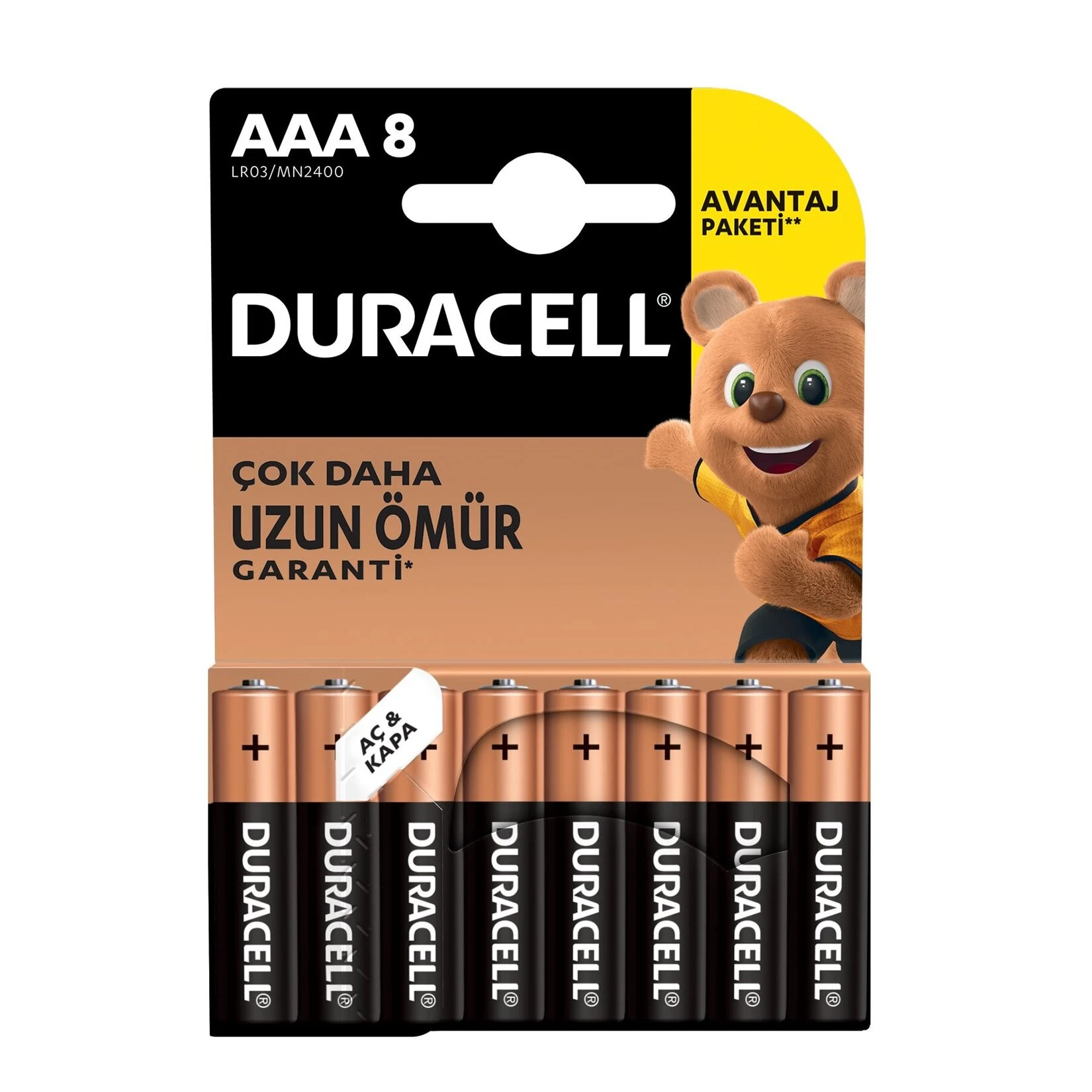 DURACELL 8Lİ AAA İNCE KALEM PİL