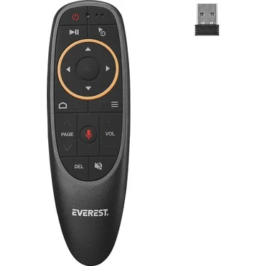 EVEREST EV-HM20 SESLI KOMUT GYRO HAVA HARAKET TV BOX BILGISAYAR SMART TV AIR MOUSE VE KUMANDA