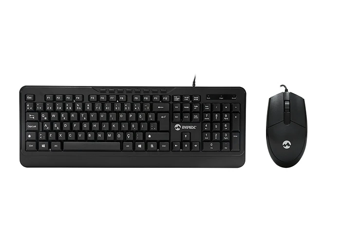 EVEREST KM-520 SİYAH USB Q MULTİMEDİA KLAVYE + MOUSE SET