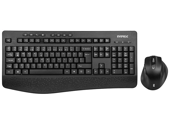 EVEREST KM-6017 SİYAH USB KABLOSUZ Q MULTİMEDİA KLAVYE + MOUSE SET