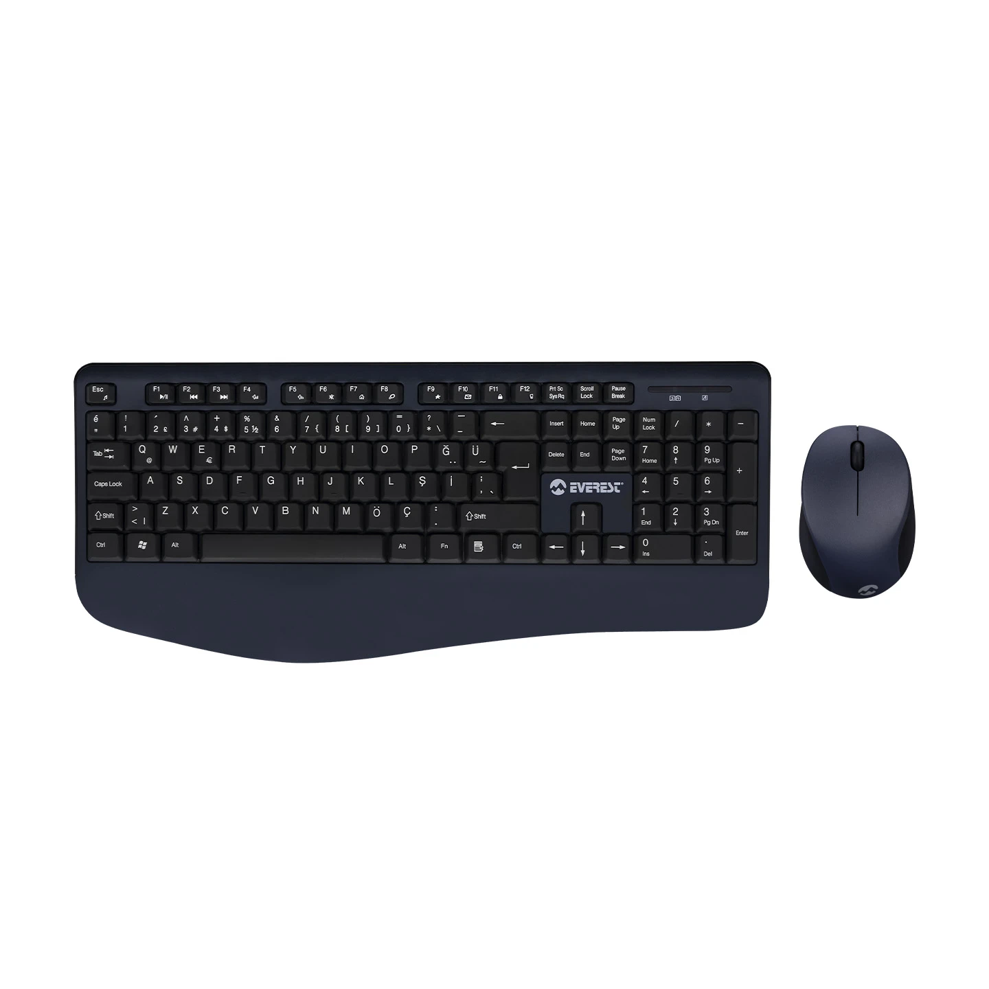 EVEREST KM-6596 METALİK MAVİ/SİYAH USB KABLOSUZ Q MULTİMEDİA KLAVYE + MOUSE SET