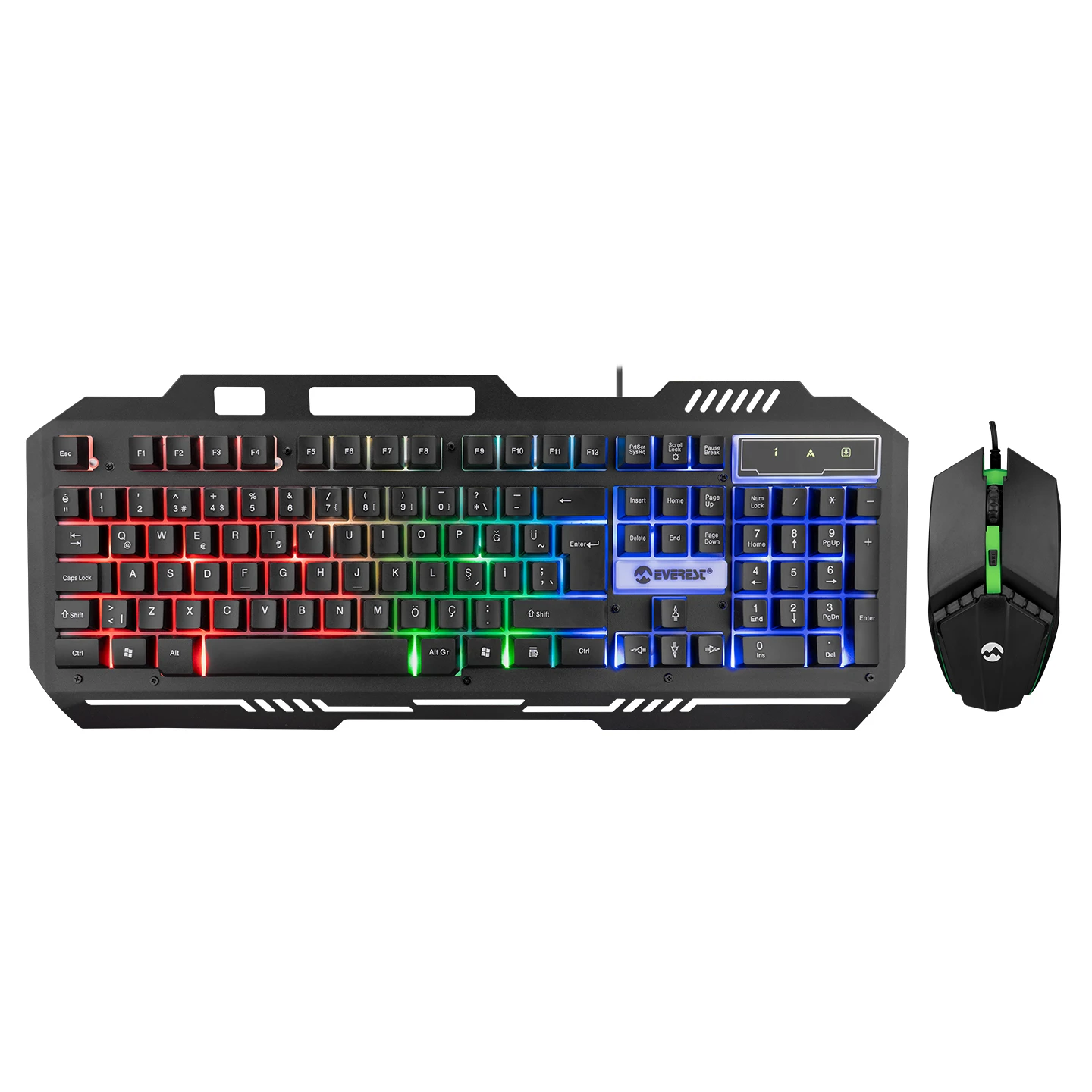 EVEREST KM-G88 X-DRIFTER SİYAH USB GÖKKUŞAĞI ZEMİN AYDINLATMALI GAMİNG KLAVYE + MOUSE SET