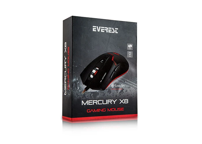 EVEREST MERCURY X8 USB SİYAH 6D OPTİK OYUN MOUSE