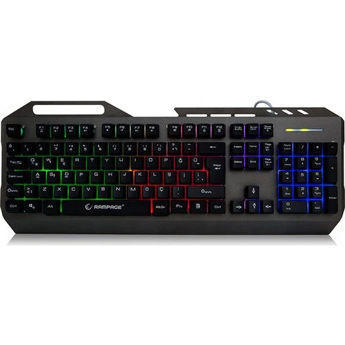 EVEREST RAMPAGE KB-R73 GRİ/SİYAH USB AYDINLATMALI METAL KASA Q GAMİNG KLAVYE
