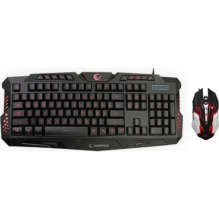 EVEREST RAMPAGE KM-R77 SİYAH USB 3 FARKLI LEDLİ GAMİNG Q MULTİMEDİA KLAVYE + MOUSE SET