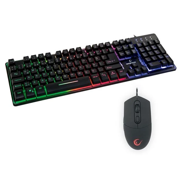 EVEREST RAMPAGE KM-RX9 SİYAH USB GÖKKUŞAĞI ZEMİN AYDINLATMALI Q STANDART OYUNCU KLAVYE + MOUSE SET