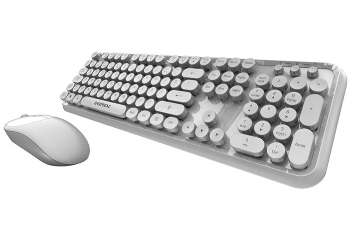 EVEREST ROUND KM-6282 BEYAZ KABLOSUZ Q MULTİMEDİA KLAVYE + MOUSE SET
