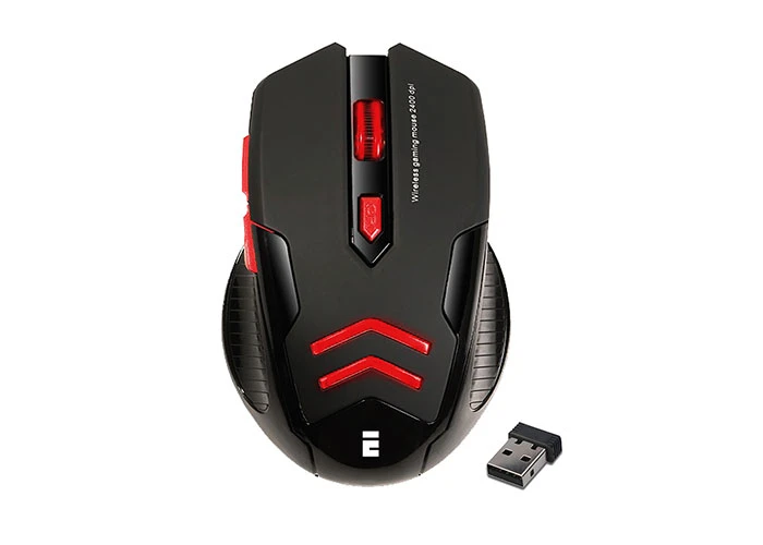 EVEREST SM-763 KIRMIZI 6D 2400 DPİ 2.4 GHZ SİYAH USB OYUNCU LED AYDINLATMALI KABLOSUZ MOUSE