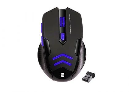 EVEREST SM-763 MAVİ 6D 2400 DPİ 2.4 GHZ SİYAH USB OYUNCU LED AYDINLATMALI KABLOSUZ MOUSE