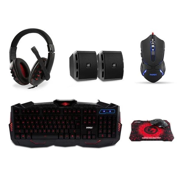 Everest SGM-K77 Usb Gaming Set Kulaklık+Speaker+ Q Multimedia Klavye + Mouse + Pad Set