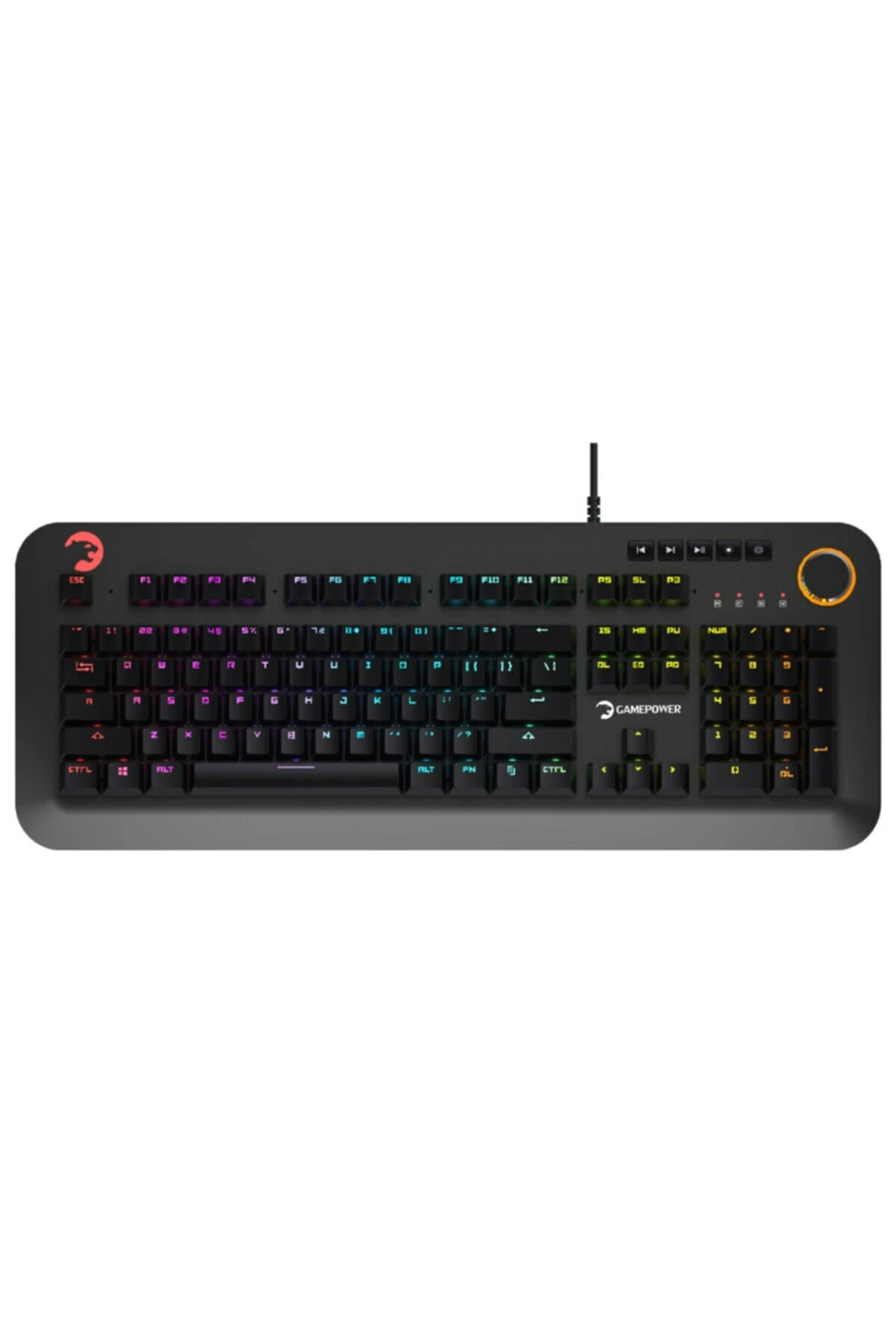 GAMEPOWER STARSCREAM RGB ORANGE SWITCH TÜRKÇE Q USB SUYA DAYANIKLI OPTİK MEKANİK OYUNCU KLAVYESİ