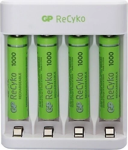 GP E411 USB ŞARJ CİHAZ + 4 ADET AAA 950 MAH ŞARJLI İNCE KALEM PİL