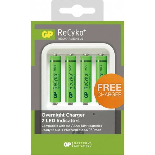 GP POWERBANK PB420 PİL ŞARJ CİHAZI + 4'LÜ RECYKO 1000 SERİSİ Nİ-MH ŞARJ EDİLEBİLİR AAA İNCE KALEM Pİ
