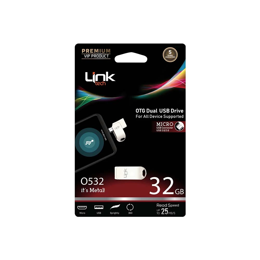 LINK TECH 32GB MİCRO PREMİUM OTG DUAL 25MB/S USB BELLEK