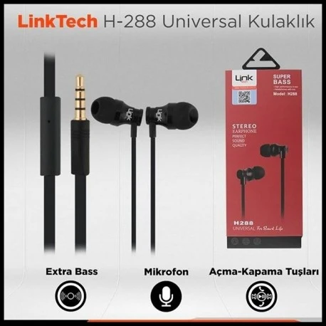 LINKTECH H288 UNIVERSAL RENKLİ KULAKİÇİ KULAKLIK