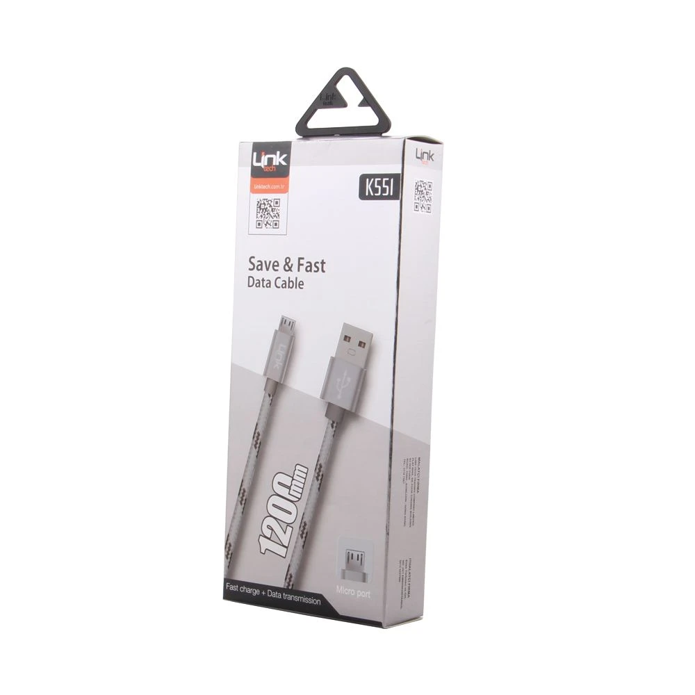 LINKTECH K551 ANDROID 120CM İPLİ DATA KABLO