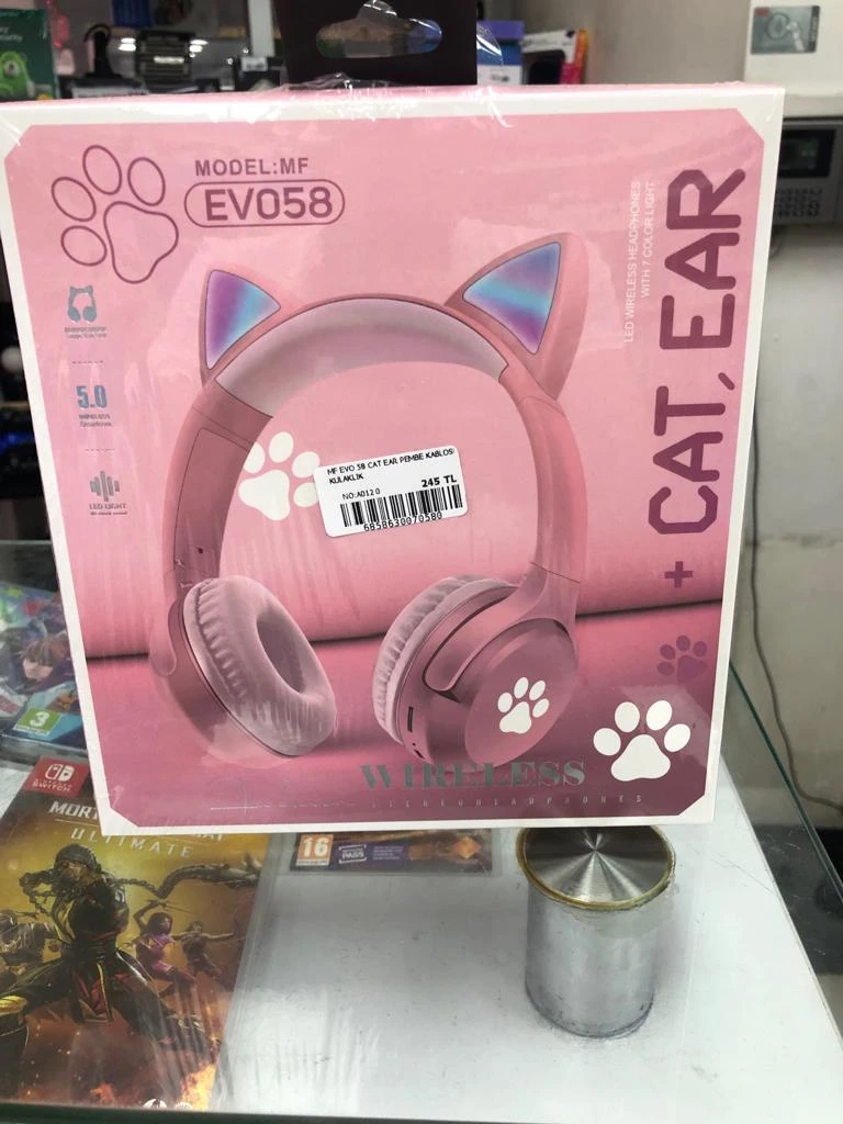 MF EVO 58 CAT EAR PEMBE KABLOSUZ KULAKLIK