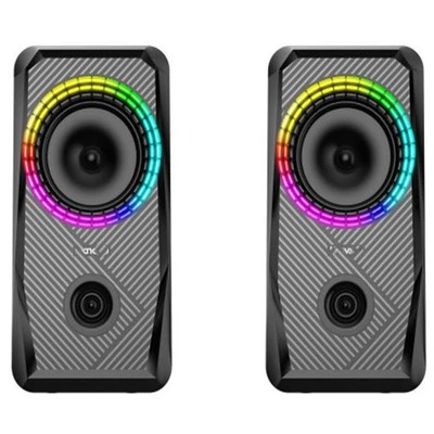 MİKADO MD-S26 JOY 2.0 MULTİMEDİA 3W*2 SİYAH USB RGB IŞIKLI GAMİNG SPEAKER HOPARLÖR