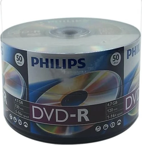 PHİLİPS 50'LİK 16X 4.7 DVD-R  BOŞ DVD TEKLİ ADET