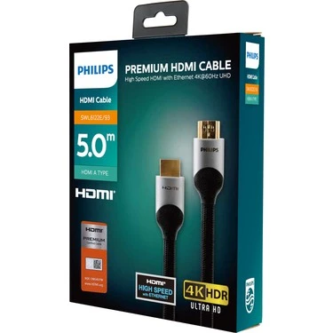 PHİLİPS SWL6122E/93 PREMİUM 4K 60HZ 18G BPS 3D UHD HDR10 HDMI + 5 MT