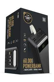 POWERWAY TX60 60000 MAH FENERLİ TAŞINABİLİR ŞARJ ALETİ SİYAH
