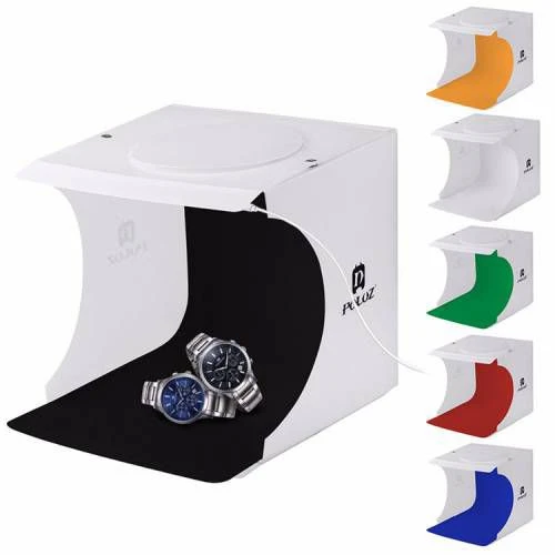 PULUZ 30*30CM IŞIK KUTUSU MİNİ FOTOĞRAF STÜDYOSU KATLANABİLİR LED IŞIKLI ÇEKİM KUTUSU KİTİ - 7 FARKLI RENK FONLU