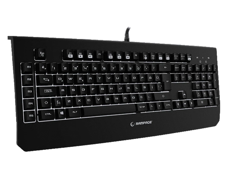 RAMPAGE KB-R12 TURRET SİYAH USB BEYAZ AYDINLATMALI MAKROLU Q MEKANİK GAMİNG KLAVYE