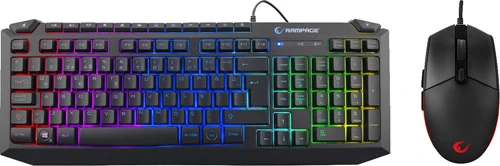 RAMPAGE KB-R310 BROKER SİYAH USB GÖKKUŞAĞI ZEMİN AYDINLATMALI OYUNCU KLAVYE + MOUSE SET