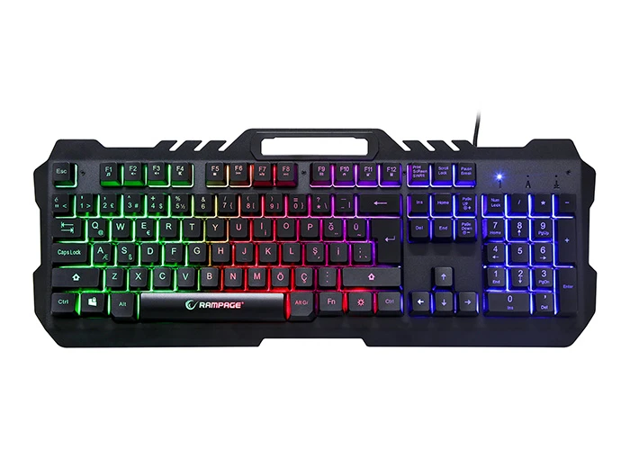 RAMPAGE KB-R57 X-JAMMER GÖKKUŞAĞI AYDINLATMALI USB TÜRKÇE OYUNCU KLAVYESİ