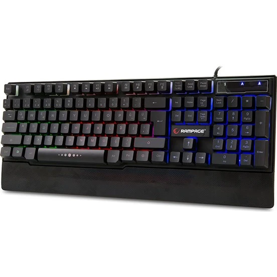 RAMPAGE KB-R66 USB GÖKKUŞAĞI AYDINLATMALI Q MULTİMEDİA OYUNCU KLAVYE