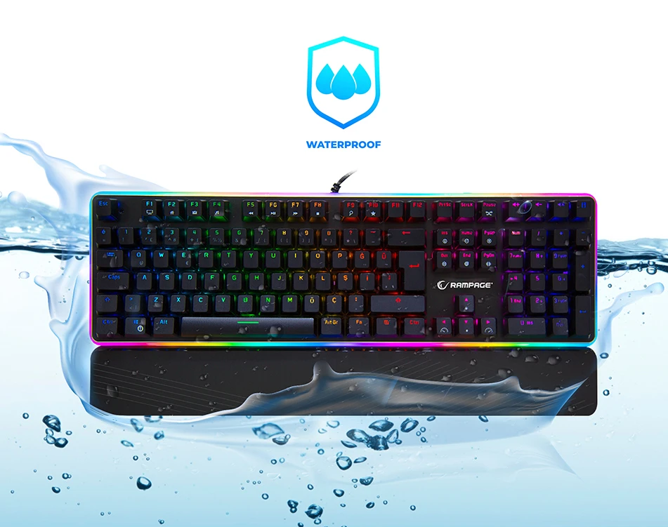 RAMPAGE KB-R96 ULTIMATE OPTİCAL SWITCH FULL RGB VE METAL GÖVDELİ OYUNCU MEKANİK KLAVYE