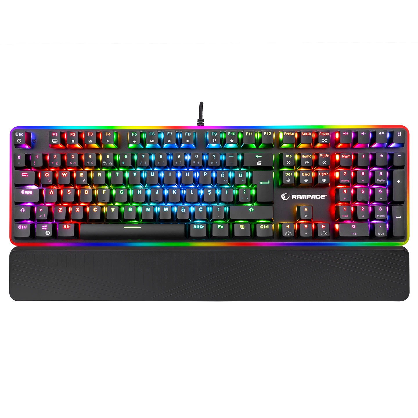 RAMPAGE KB-R96 ULTIMATE OPTİCAL SWITCH FULL RGB VE METAL GÖVDELİ SU GEÇİRMEZ GAMİNG OYUNCU MEKANİK KLAVYE