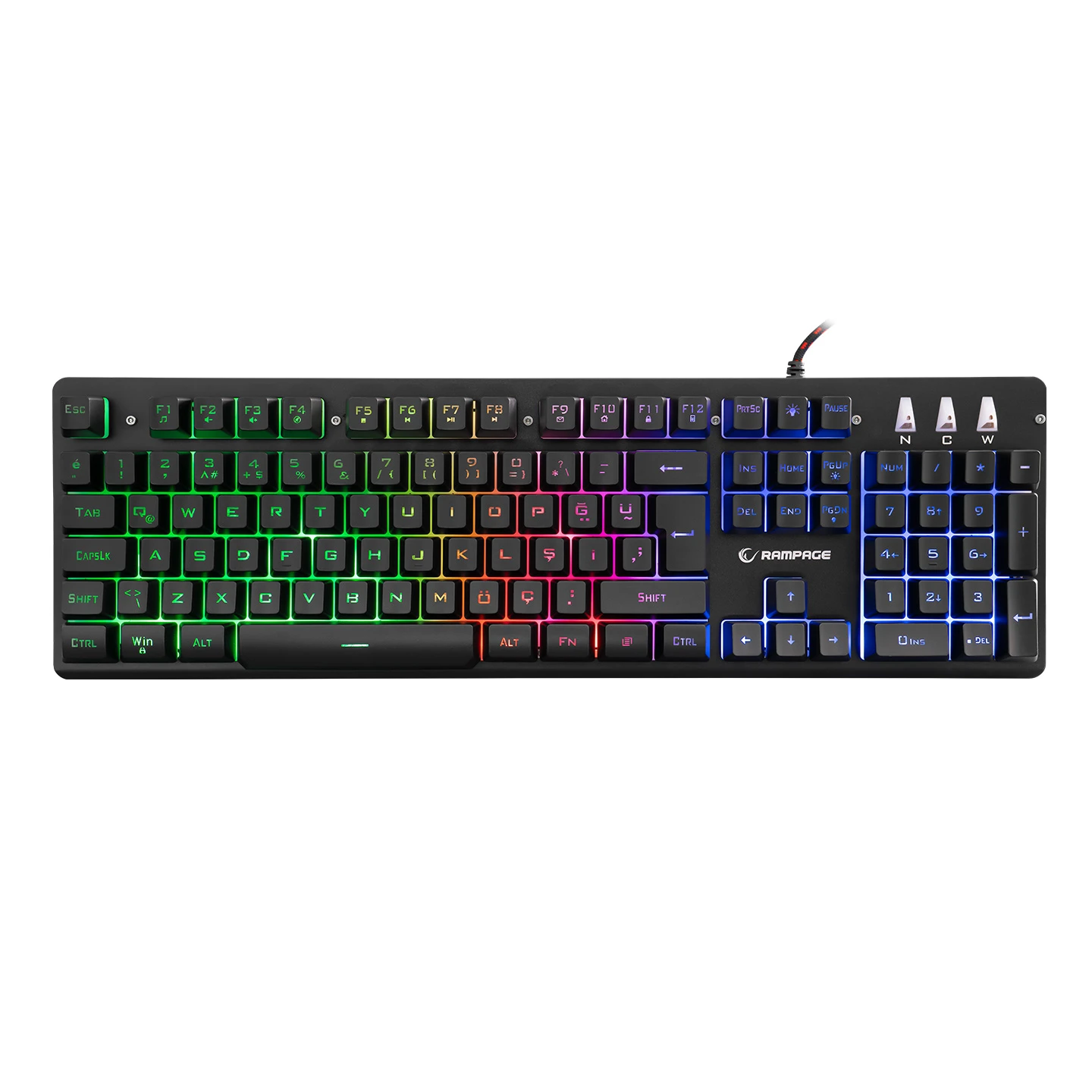 RAMPAGE KB-R99 X-CORAL RAİNBOW AYDINLATMALI METAL YÜZEYLİ GAMİNG OYUNCU KLAVYESİ
