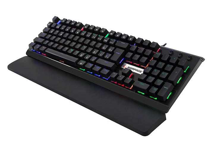 RAMPAGE MECONY R8 SEMİ MEKANİK RAİNBOW LEDLİ Q BİLEK DESTEKLİ USB GAMİNG KLAVYE