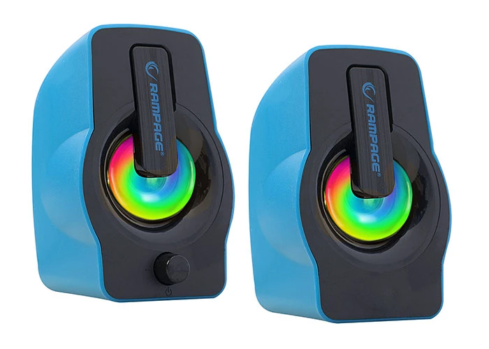 RAMPAGE RMS-G7 FALSETTO 2.0 6 WATT RGB LEDLİ MAVİ MULTİMEDİA GAMİNG USB SPEAKER