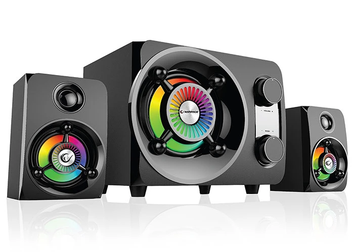 RAMPAGE RMS-G8 2+1 25W BLUETOOTH+USB-SD-FM RAİNBOW SİYAH LED IŞIKLI GAMİNG SPEAKER