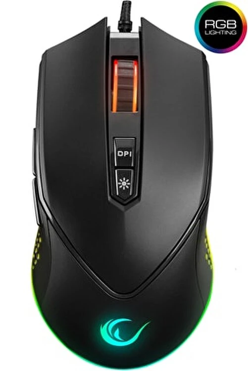 RAMPAGE SMX-R43 X-GRIND USB SİYAH 6400 DPİ RGB LED EFEKTLİ GAMİNG OYUNCU MOUSE